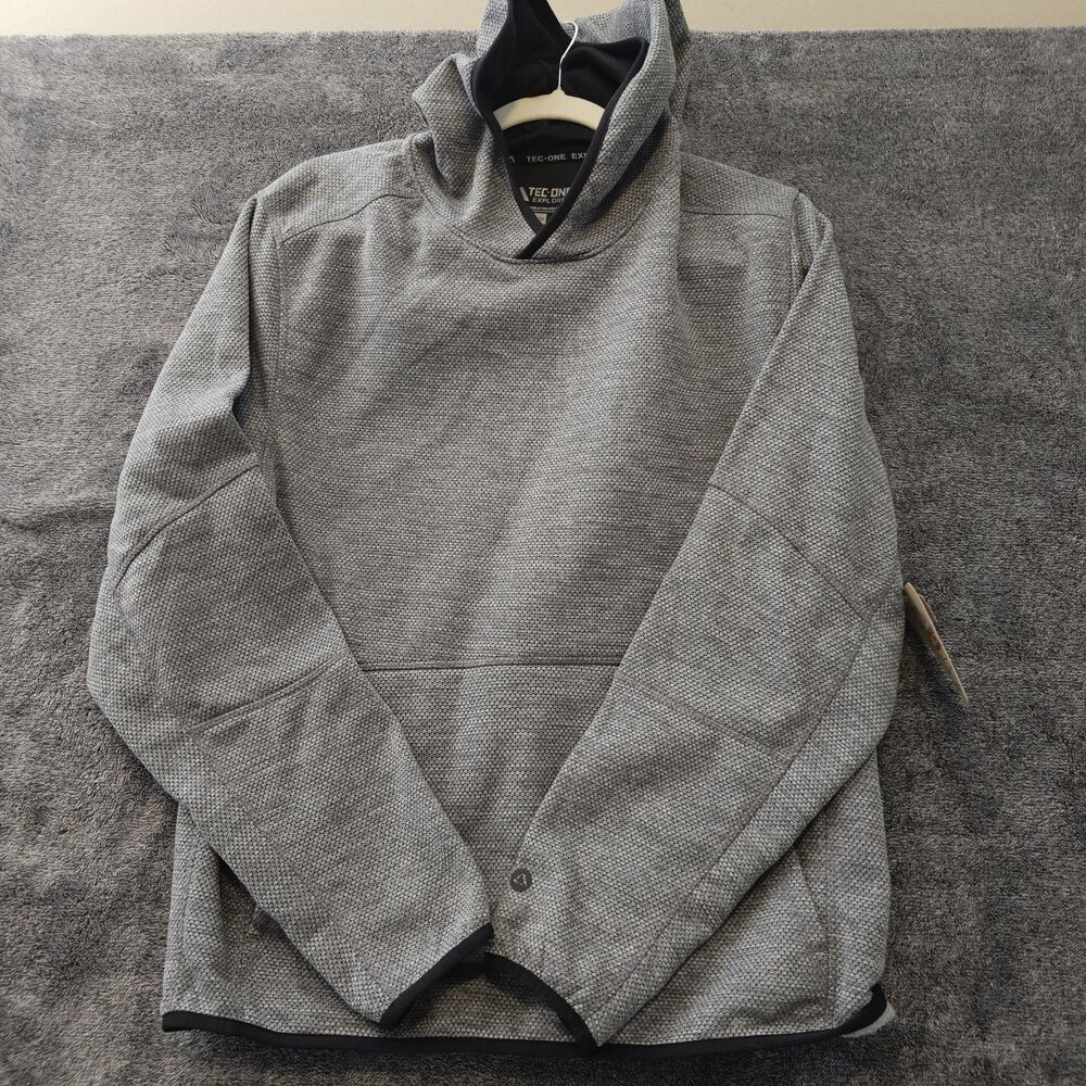 TEC-One Explorer Pullover Hoodie Mens Medium Gray Heavyweight Textured...